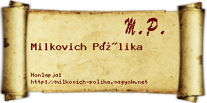 Milkovich Pólika névjegykártya